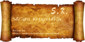 Sághi Krisztián névjegykártya